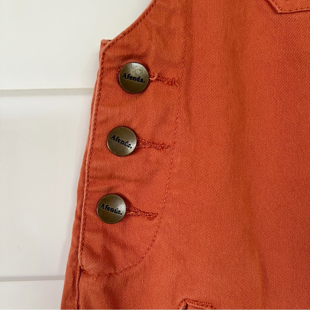 Women’s Rust Orange Short Overalls Jumper - Picture 6 of 7